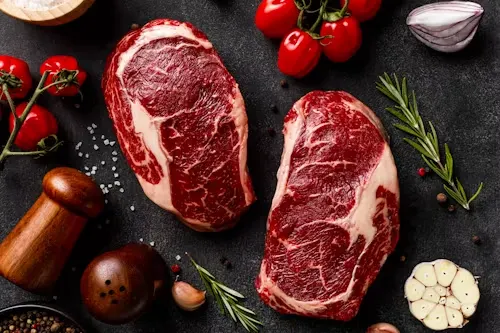 Two premium ribeye steaks